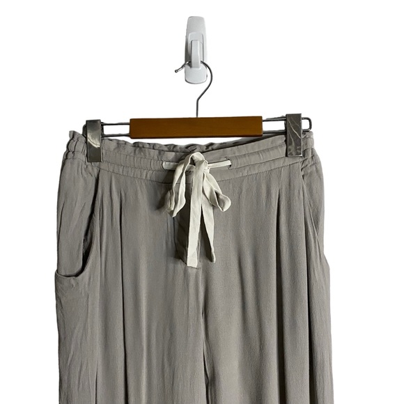 Wilfred Women's Light Gray Marais Drapey Crop Tie Front Pants - Picture 3 of 9